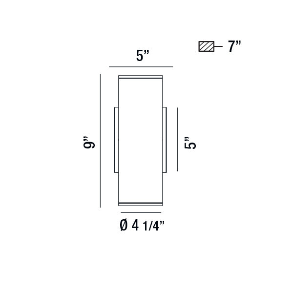 Eurofase 30347-014 LED Outdoor Wall Mount, Grey