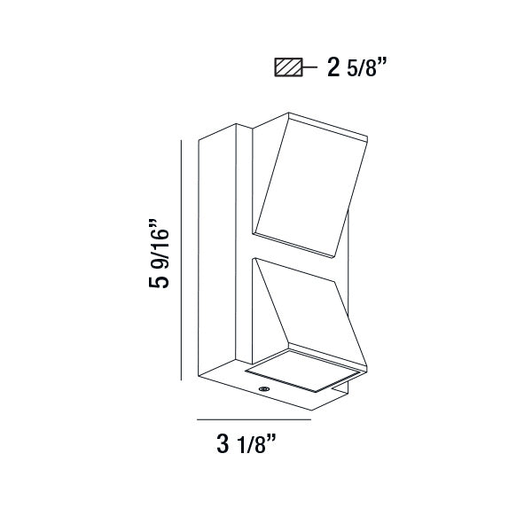 Eurofase 31582-025 LED Outdoor Wall Mount, Graphite Grey