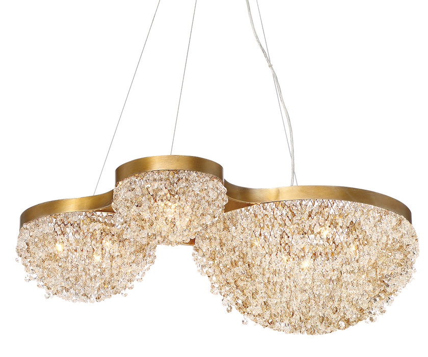 Eurofase 31830-010 Ten Light Chandelier, Antique Gold