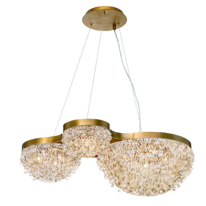 Eurofase 31830-010 Ten Light Chandelier, Antique Gold