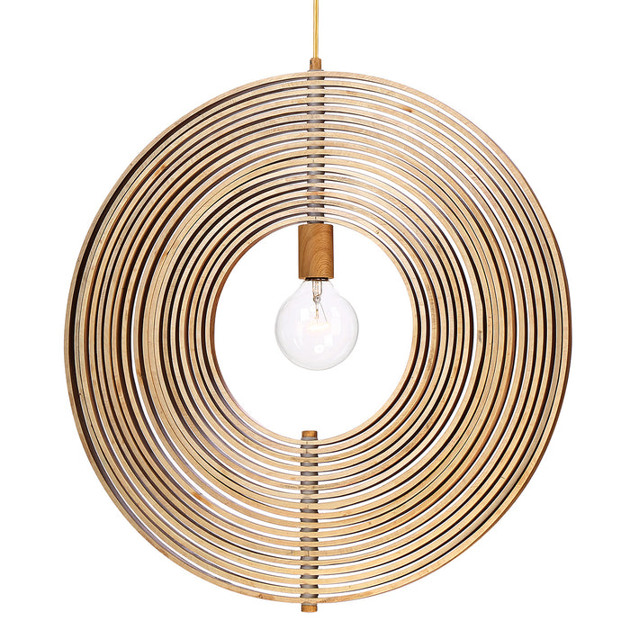 Eurofase 31872-010 One Light Pendant, Wood
