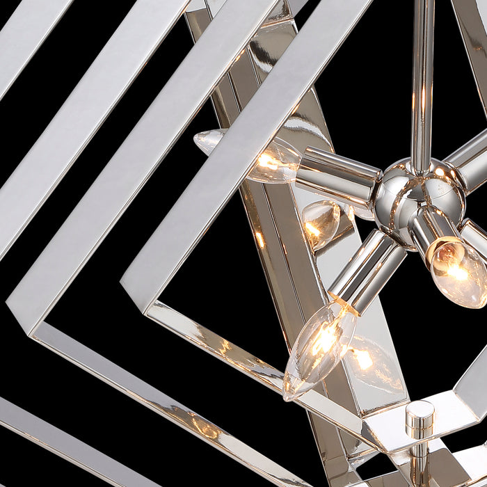 Eurofase 31887-014 Six Light Chandelier, Chrome