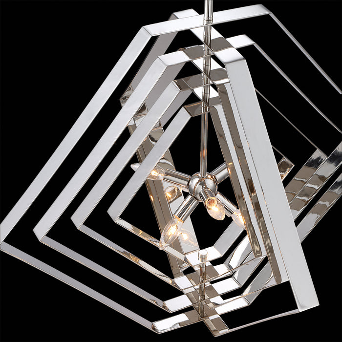 Eurofase 31887-014 Six Light Chandelier, Chrome