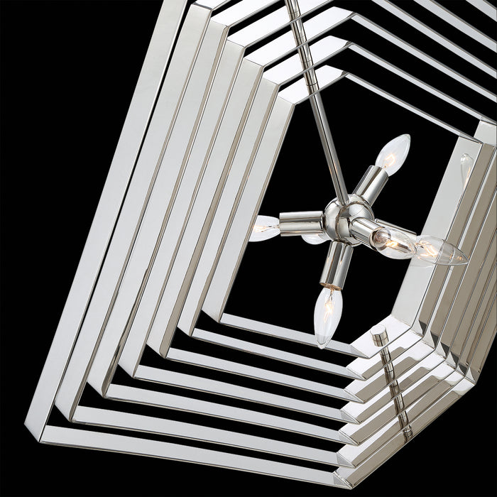 Eurofase 31887-014 Six Light Chandelier, Chrome