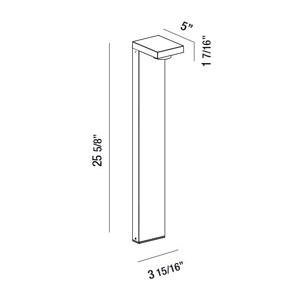 Eurofase 31911-023 LED Bollard, Graphite Grey
