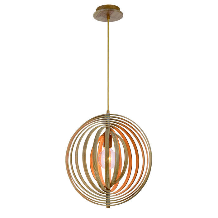 Eurofase 31874-014 One Light Pendant, Wood