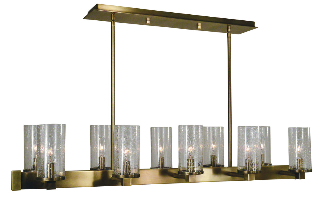 Framburg 3062 AB Ten Light Island Chandelier, Antique Brass