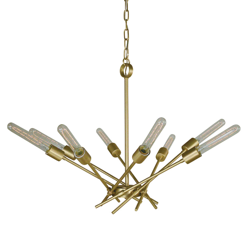 Framburg 3078 SB Eight Light Chandelier, Satin Brass