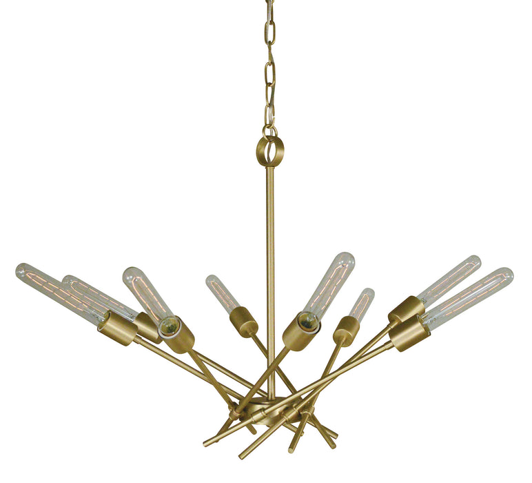 Framburg 3078 SB Eight Light Chandelier, Satin Brass