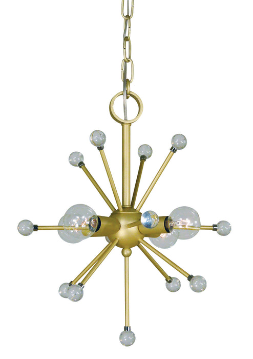 Framburg 3084 SB Four Light Chandelier, Satin Brass