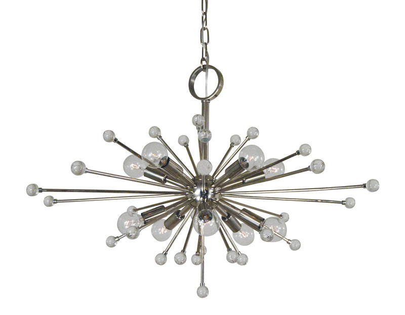 Framburg 3085 PN Ten Light Chandelier, Polished Nickel