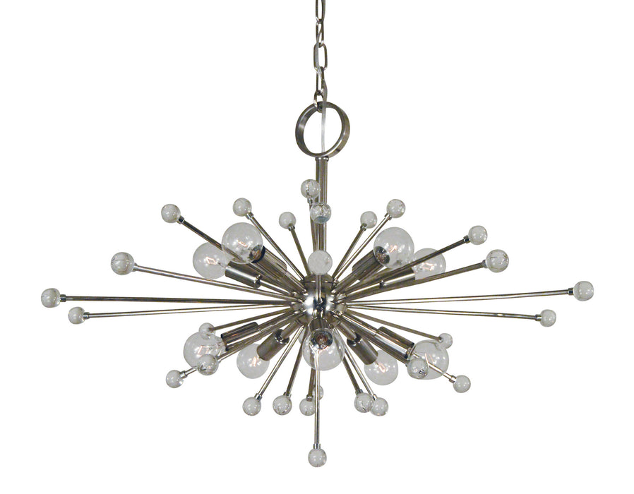 Framburg 3085 PN Ten Light Chandelier, Polished Nickel