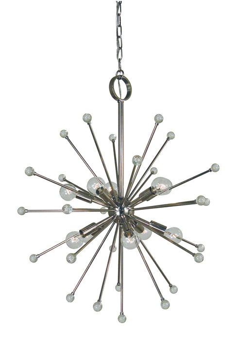 Framburg 3088 PN Ten Light Foyer Chandelier, Polished Nickel