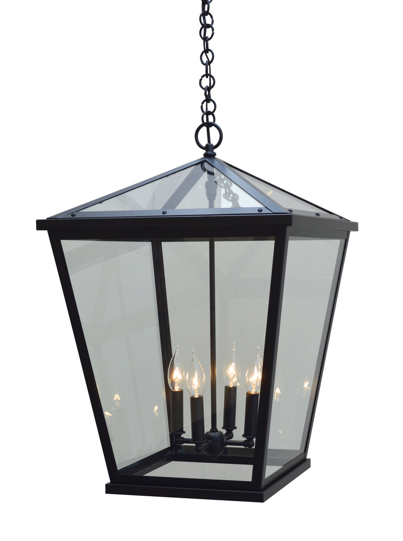Arroyo DEH-17CLR-BK Four Light Pendant, Satin Black