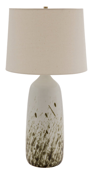 House of Troy GS101-DWG One Light Table Lamp, Decorated White Gloss