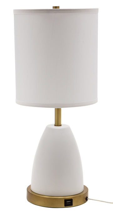 House of Troy RU751-WT One Light Table Lamp, White