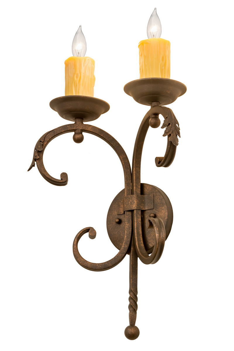 Meyda Tiffany 120207 Two Light Wall Sconce, Gilded Tobacco