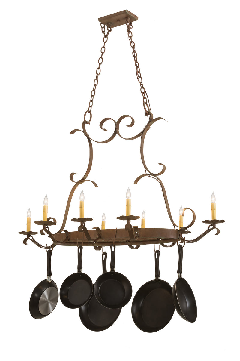 Meyda Tiffany 120250 Eight Light Pot Rack, Capri