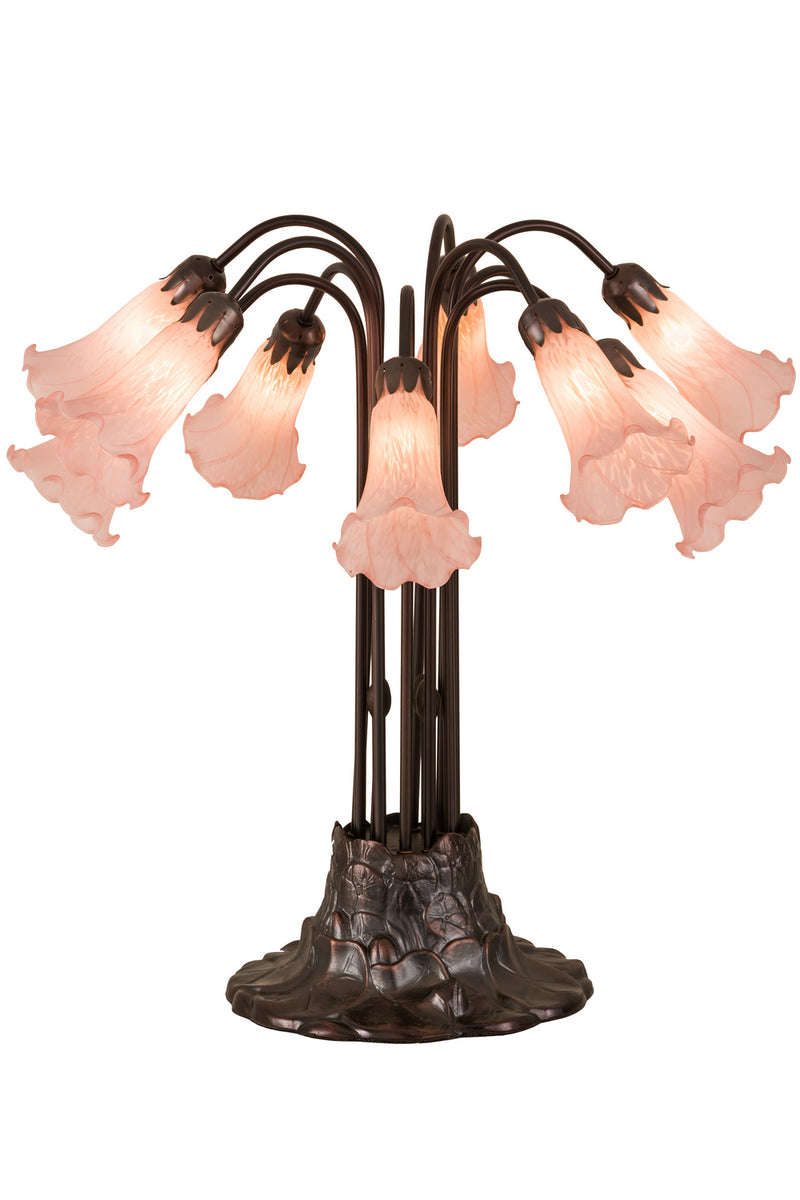 Meyda Tiffany 14363 Ten Light Table Lamp, Mahogany Bronze