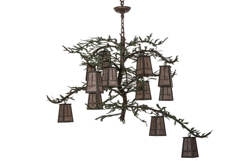 Meyda Tiffany 164833 12 Light Pendant, Shades: T-Bronze/Silver Mica