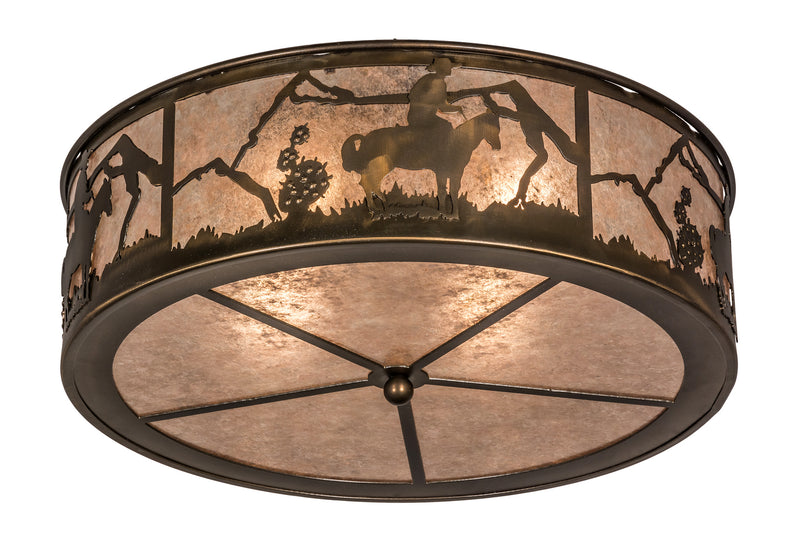 Meyda Tiffany 166016 Four Light Flushmount, Antique Copper
