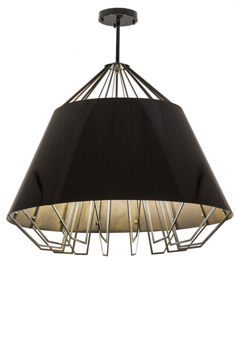 Meyda Tiffany 166448 Eight Light Pendant, Mirror Black & Antique Copper