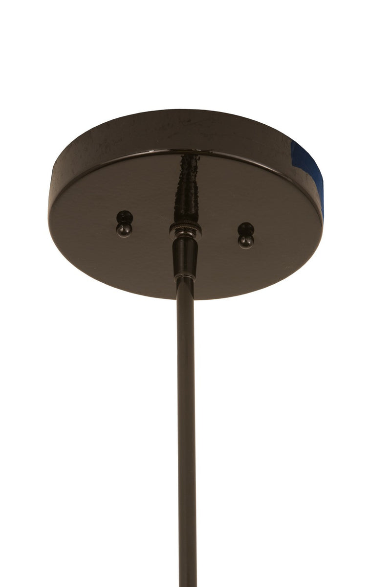 Meyda Tiffany 166454 One Light Mini Pendant, Black Metal,Natural Wood