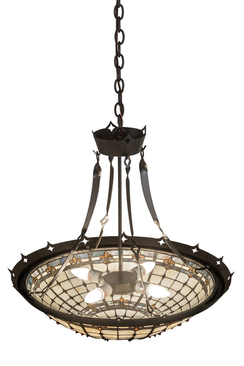 Meyda Tiffany 179883 Four Light Pendant, Timeless Bronze