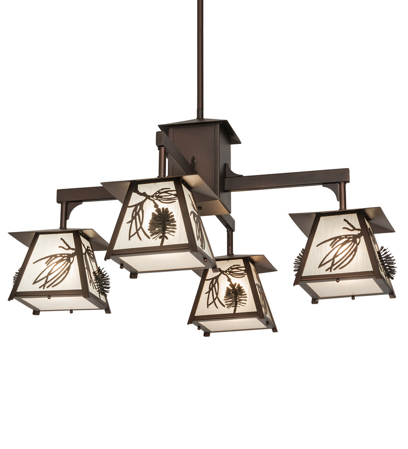 Meyda Tiffany 181548 Four Light Chandelier, Mahogany Bronze