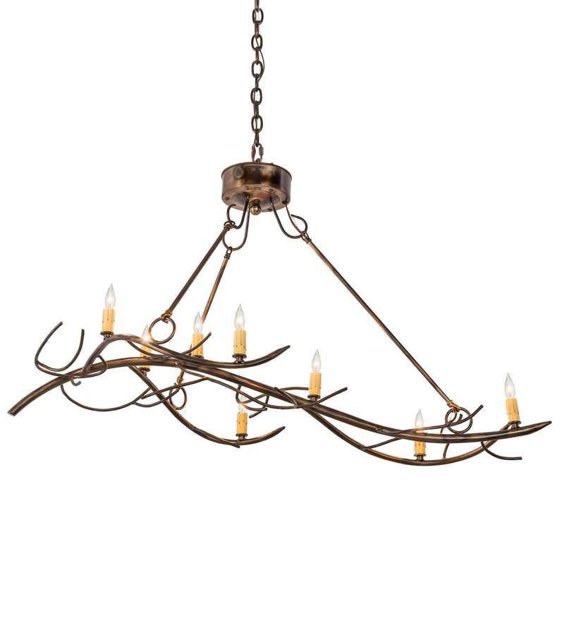 Meyda Tiffany 181655 Eight Light Chandelier, Light Burnished Antique Copper