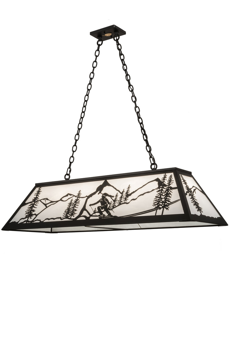 Meyda Tiffany 182506 Six Light Oblong Pendant, Textured Black