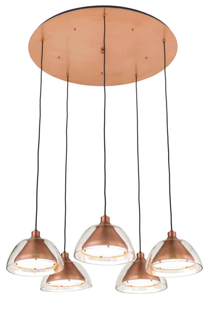 Meyda Tiffany 182713 Five Light Pendant, Brushed Copper