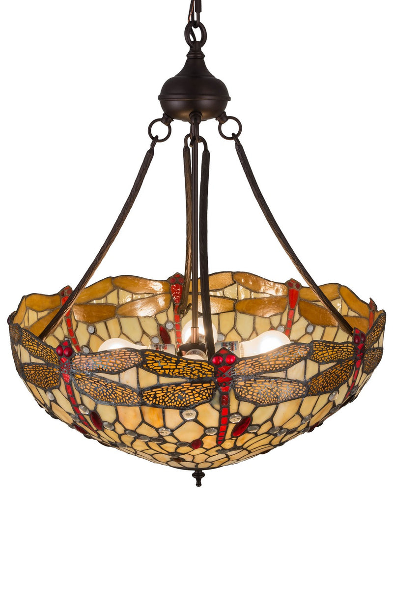 Meyda Tiffany 183023 Four Light Pendant, Mahogany Bronze