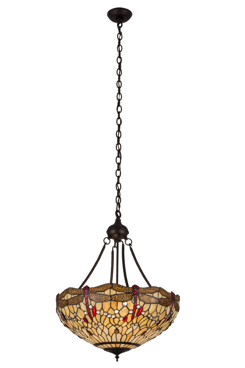 Meyda Tiffany 183023 Four Light Pendant, Mahogany Bronze