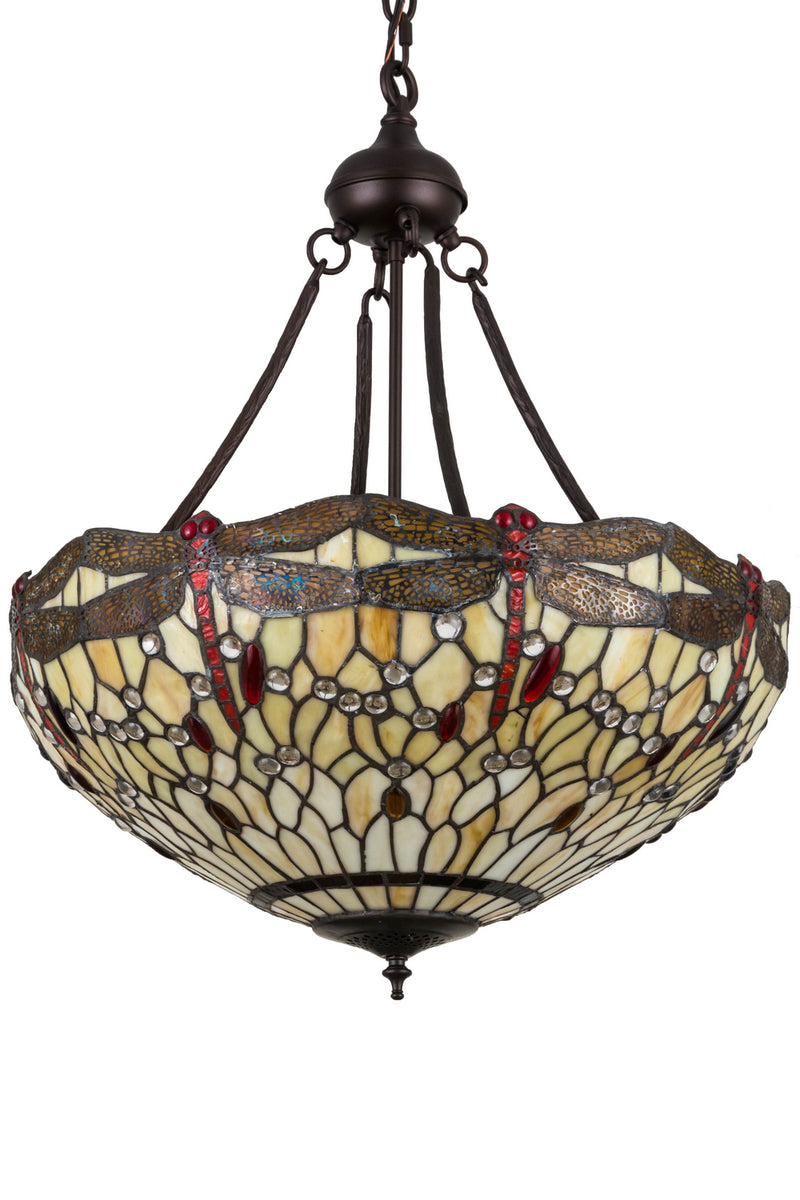 Meyda Tiffany 183023 Four Light Pendant, Mahogany Bronze