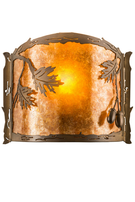 Meyda Tiffany 183372 One Light Wall Sconce, Amber Mica Front/Silver Mica Bottom