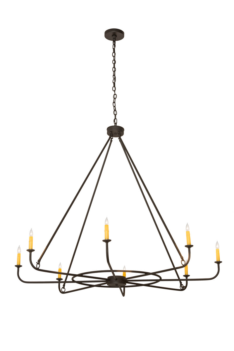 Meyda Tiffany 183491 Eight Light Chandelier, Wrought Iron