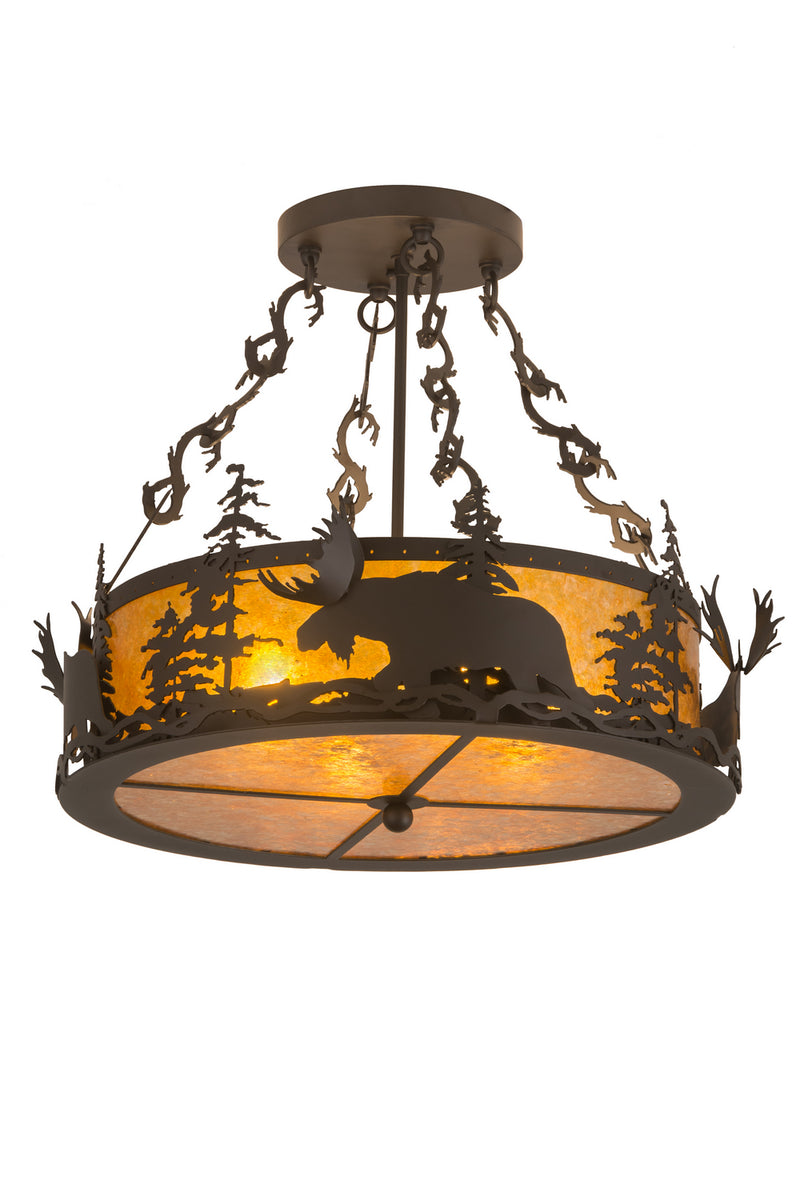 Meyda Tiffany 184160 Four Light Semi-Flushmount, Oil Rubbed Bronze