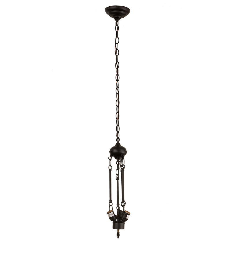 Meyda Tiffany 184620 Three Light Inverted Pendant Hardware, Solar Black