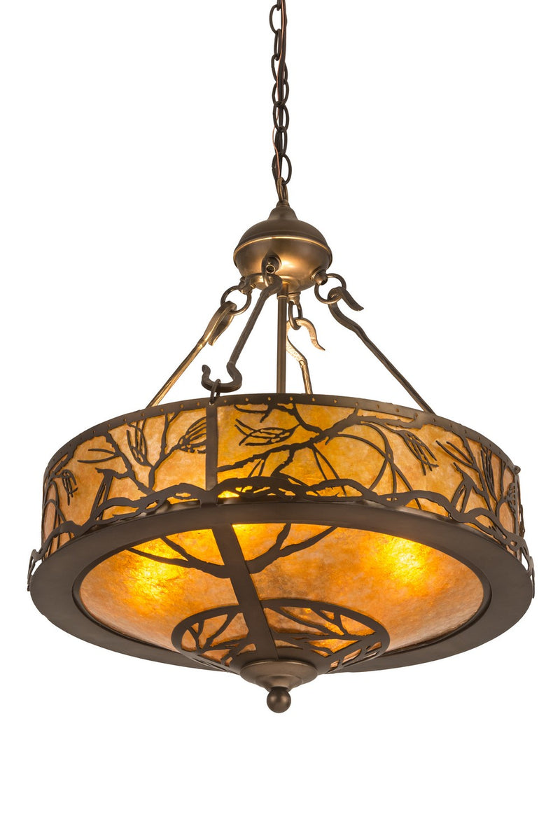Meyda Tiffany 184804 Eight Light Inverted Pendant, Antique Copper