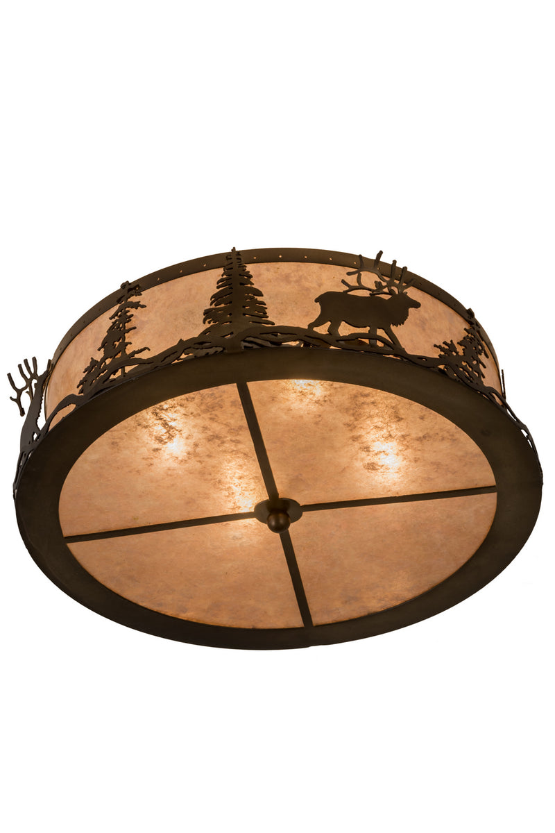 Meyda Tiffany 185968 Four Light Flushmount, Antique Copper