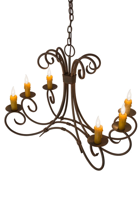 Meyda Tiffany 186126 Six Light Chandelier, Cortez Gold