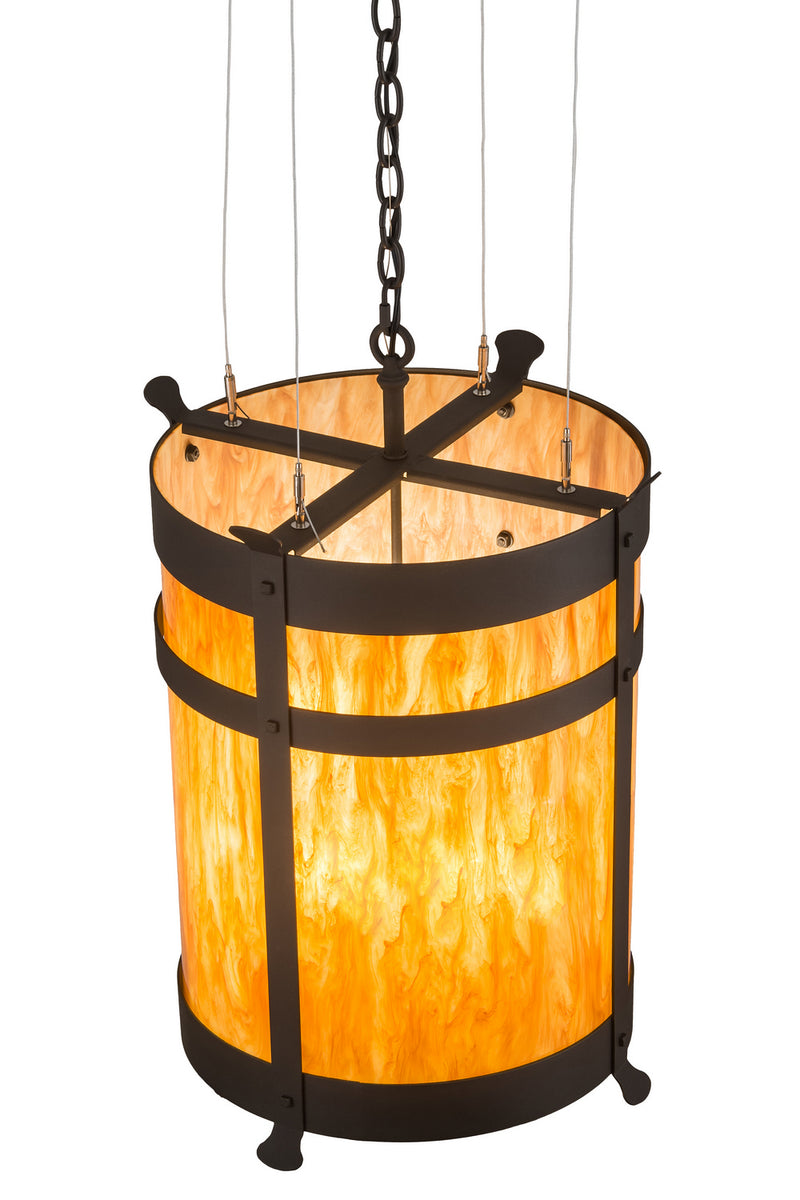 Meyda Tiffany 186286 Six Light Pendant, Wrought Iron