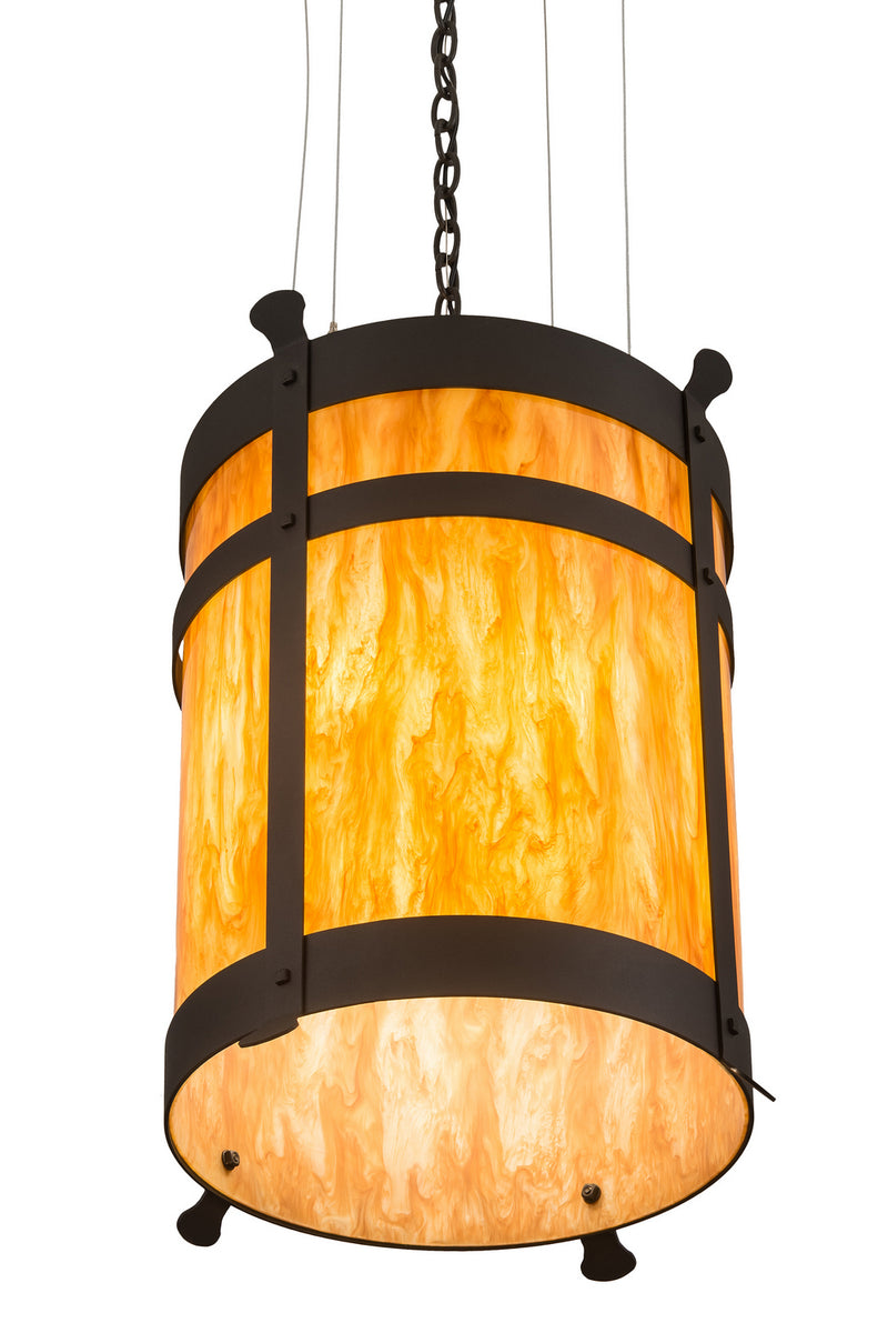 Meyda Tiffany 186286 Six Light Pendant, Wrought Iron