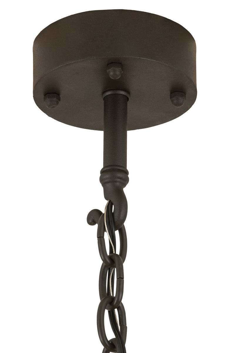 Meyda Tiffany 186286 Six Light Pendant, Wrought Iron
