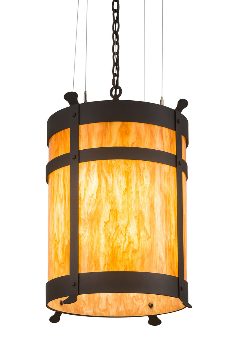 Meyda Tiffany 186286 Six Light Pendant, Wrought Iron
