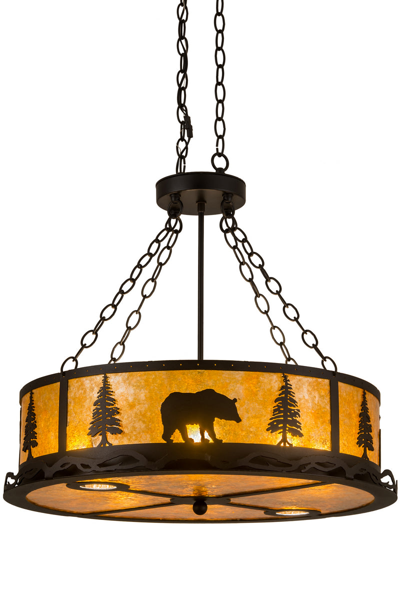 Meyda Tiffany 186296 Eight Light Inverted Pendant, Textured Black