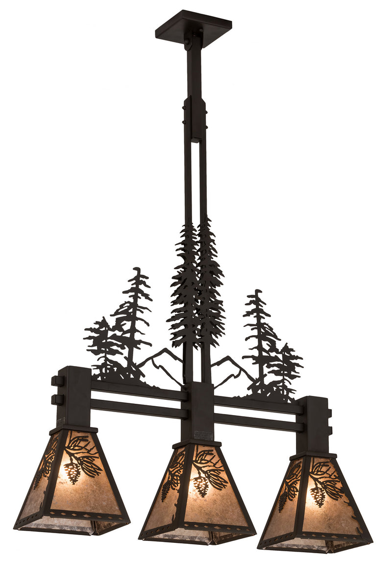 Meyda Tiffany 186436 Three Light Island Pendant, Oil Rubbed Bronze