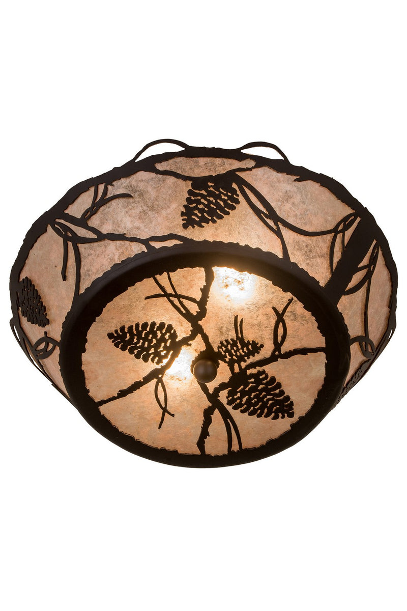 Meyda Tiffany 186439 Two Light Flushmount, Oil Rubbed Bronze