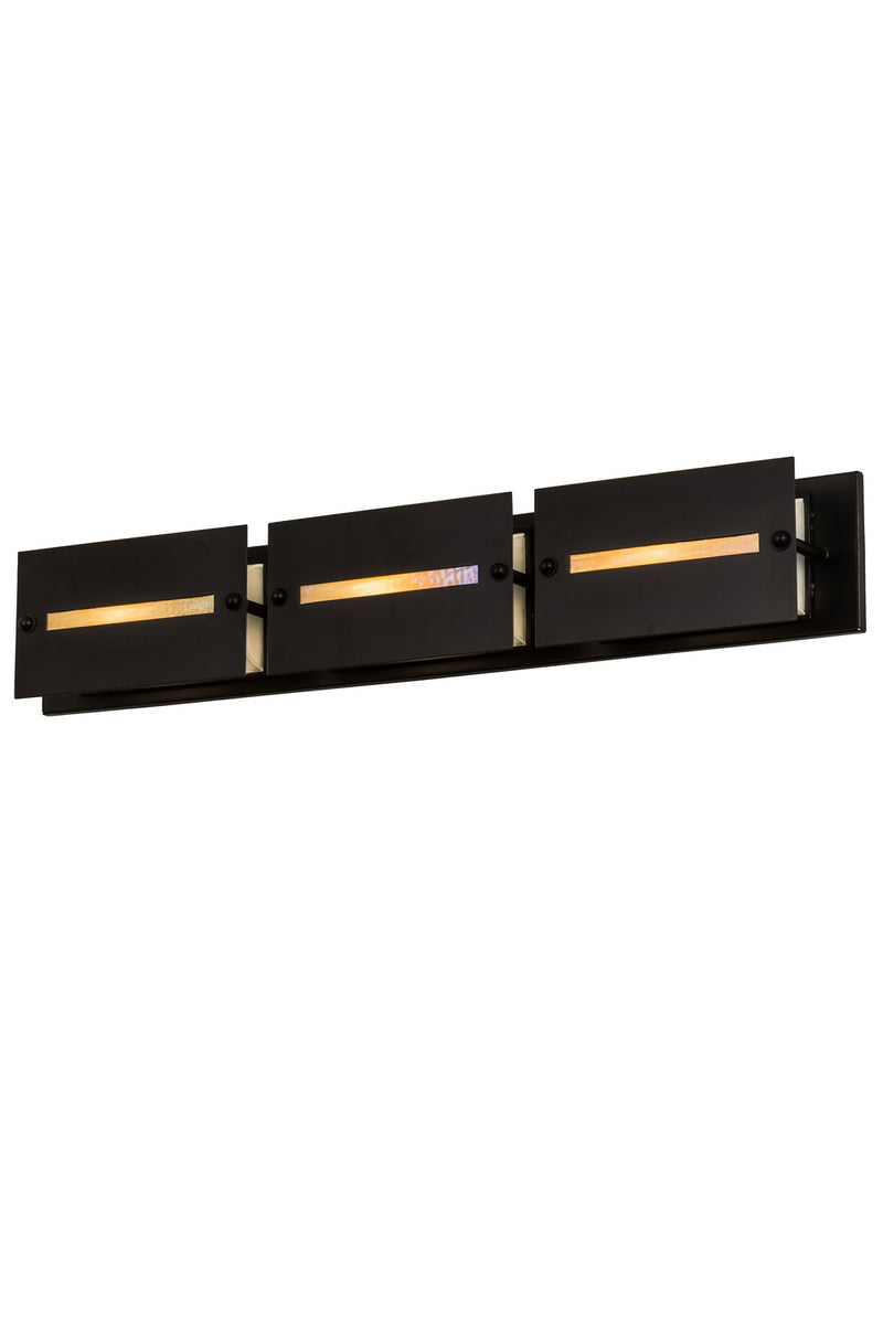 Meyda Tiffany 186652 Three Light Wall Sconce, Black Metal